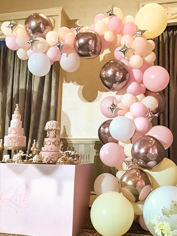 🎠女宝宝一周岁🍼生日布置宴会厅🎀满满都是气球