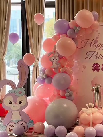 🎀马卡龙粉紫色气球🛕迪士尼星黛露主题十岁生日